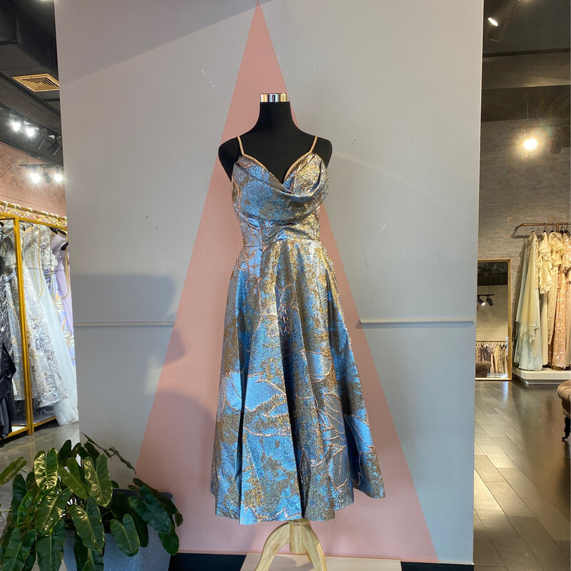 Vestido-midi-Dorado-Talla/38