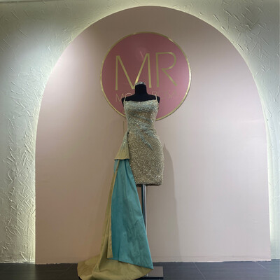 Vestido Largo,	Beige	,Talla	42