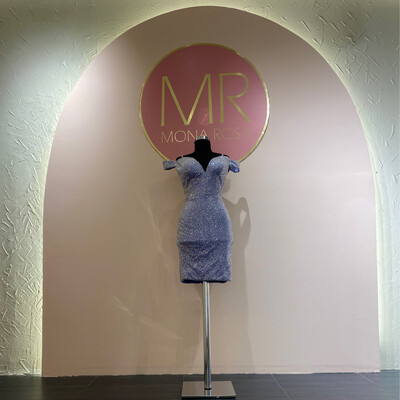 Vestido Largo,	Celeste	,Talla	38