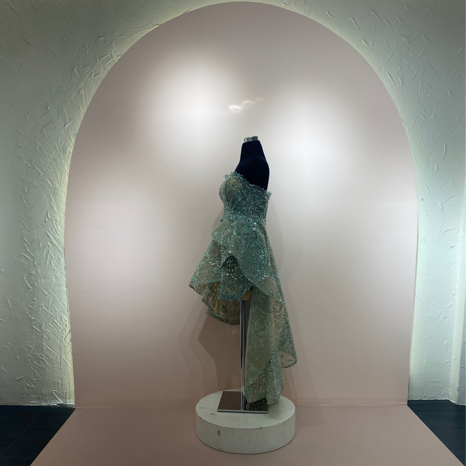 Vestido corto largo, color	verde.  Talla VENDIDO Vestido corto largo, color	verde.  Talla VENDIDO