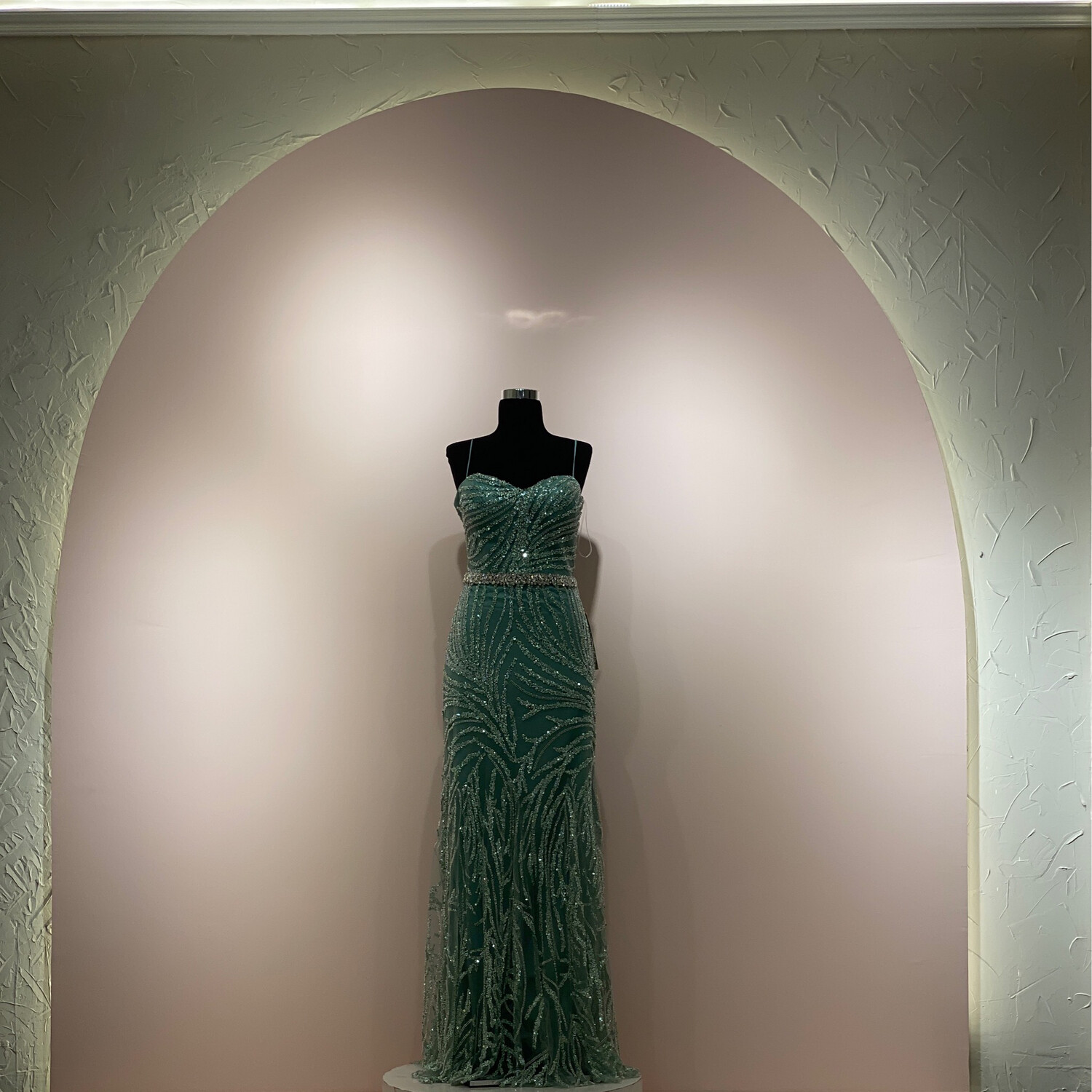 VESTIDO LARGO COLOR VERDE MENTA TALLA: 46