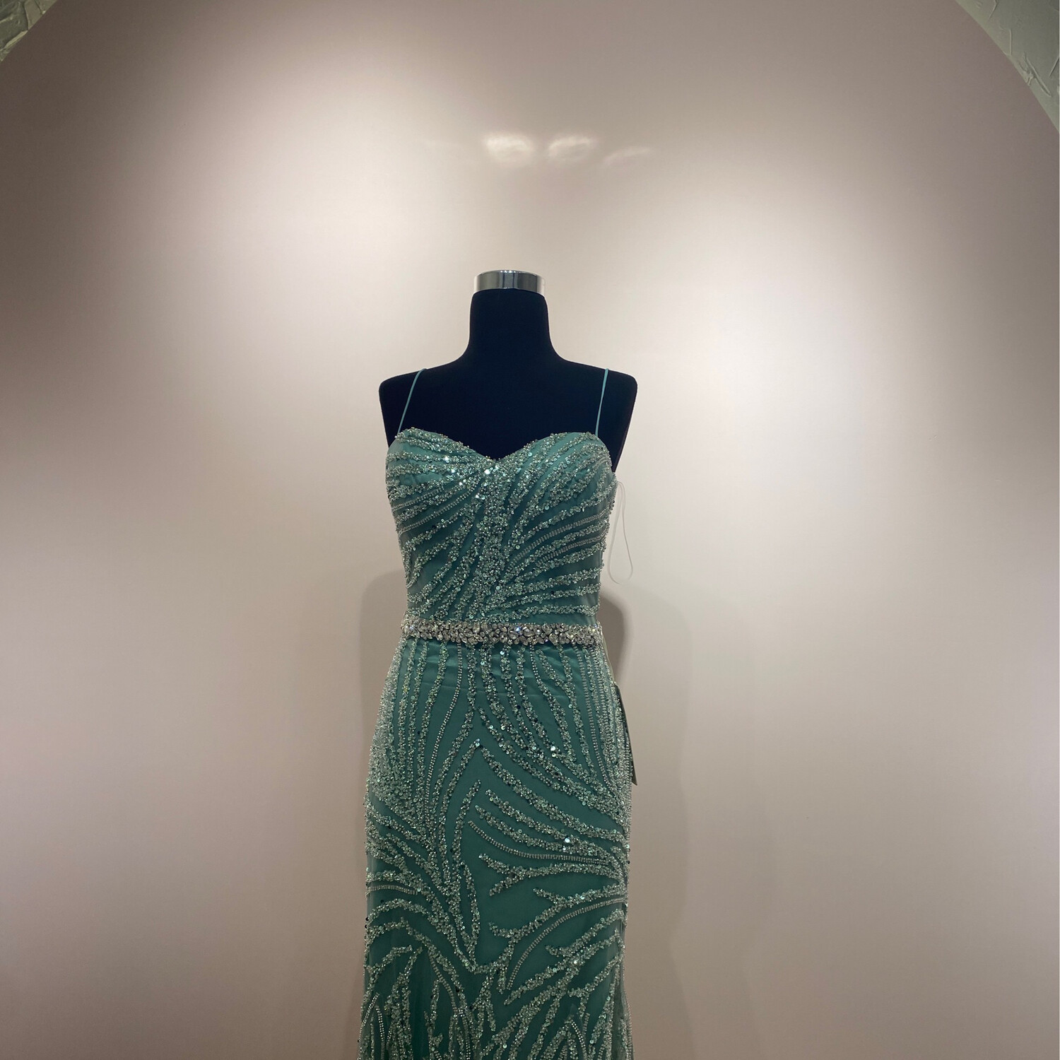 VESTIDO LARGO COLOR VERDE MENTA TALLA: 46