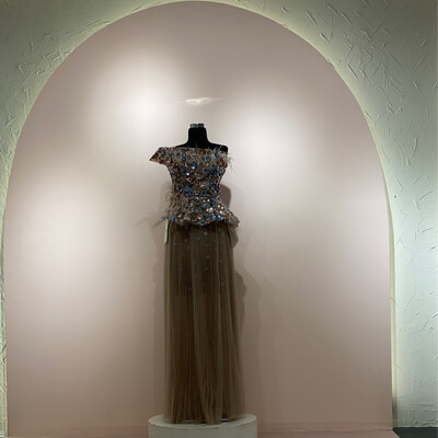VESTIDO LARGO COLOR BLUSH TALLA 44