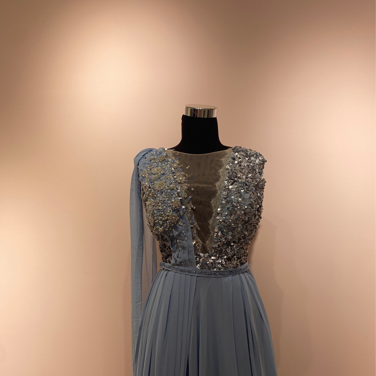 Vestido-Largo-Celeste-Talla/44