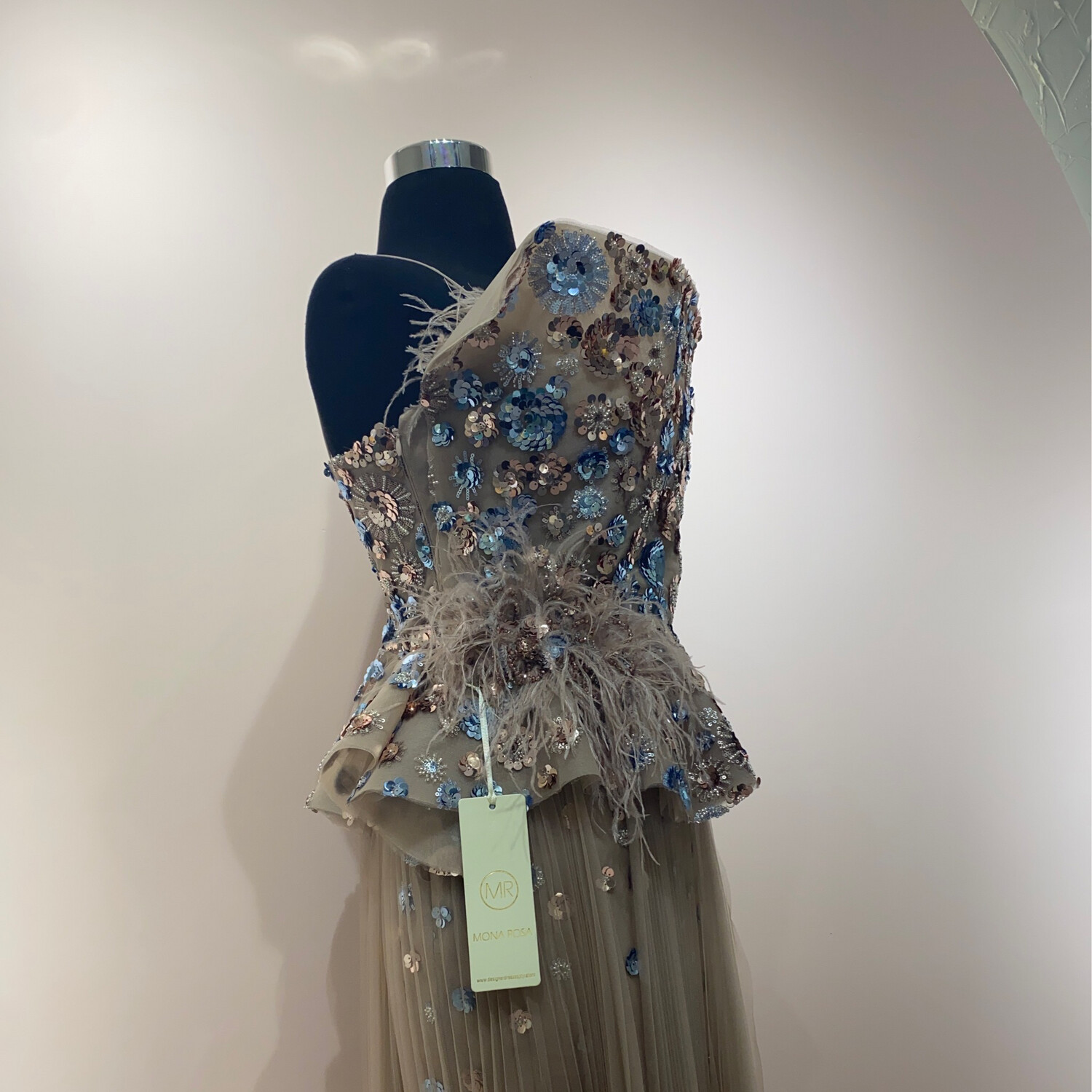 VESTIDO LARGO COLOR BLUSH TALLA 44