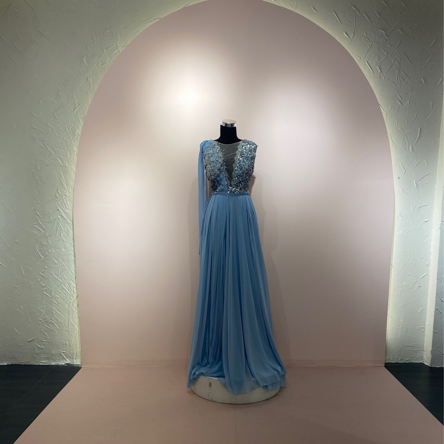 Vestido-Largo-Celeste-Talla/44