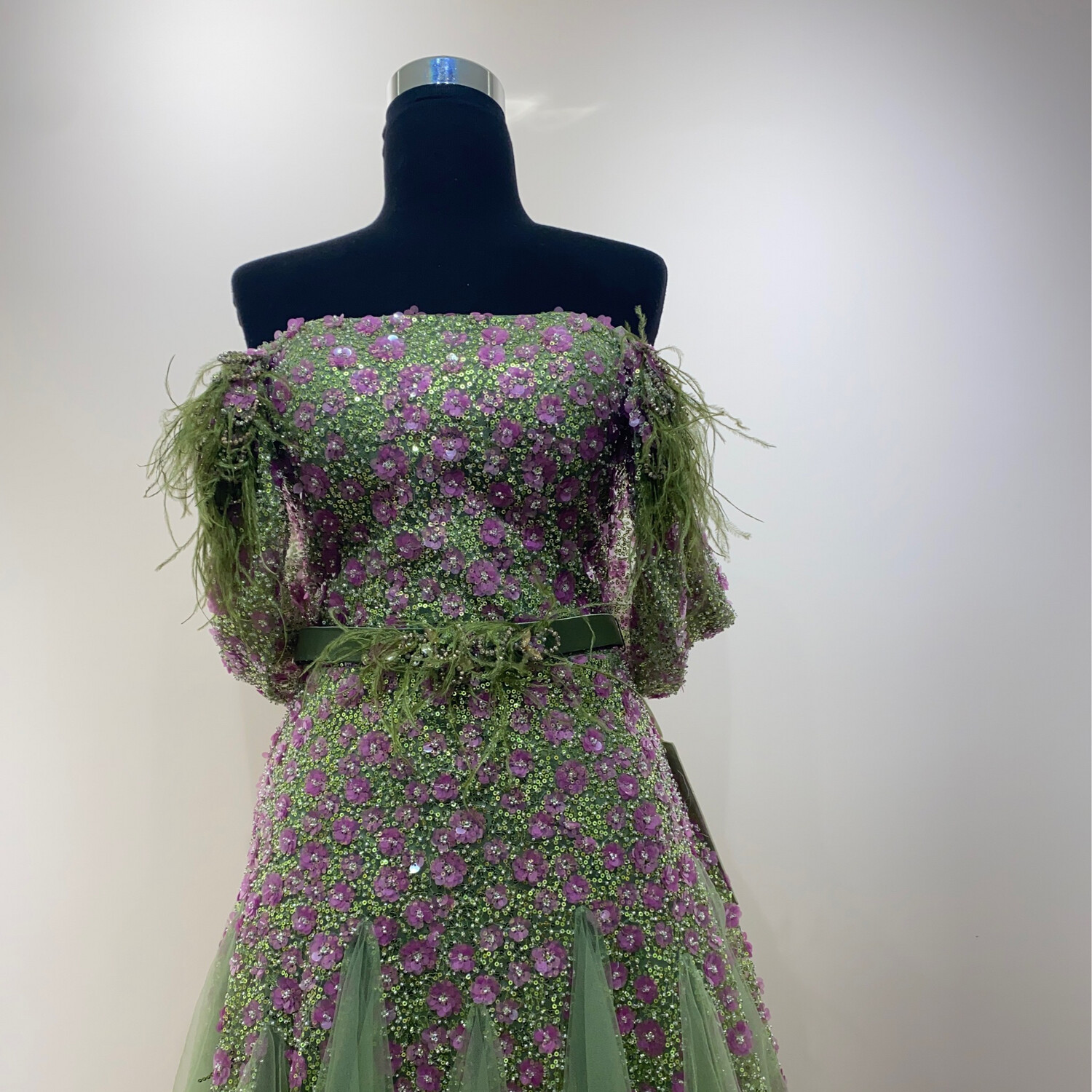 VESTIDO LARGO COLOR VERDE MENTA TALLA 38