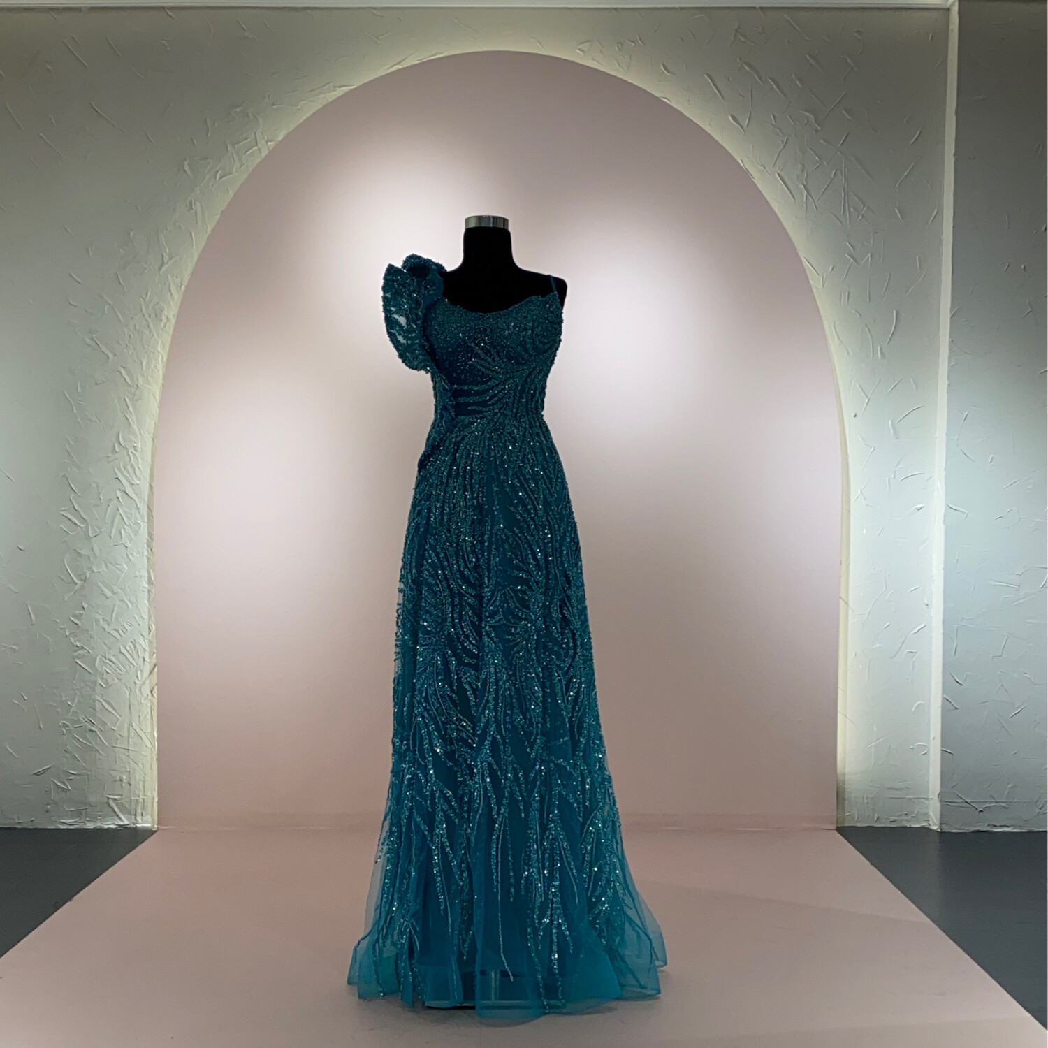 Vestido-Largo-Turquesa-Talla 16/48