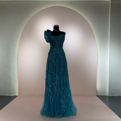 Vestido-Largo-Turquesa-Talla 16/48