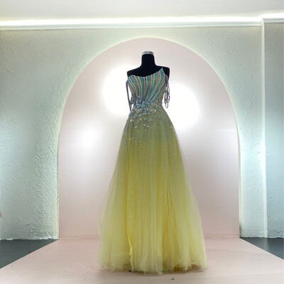 Vestido-Largo-Amarillo-Talla/12 