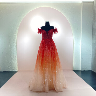 VESTIDO LARGO - ROJO -  CORTE A - TALLA 42