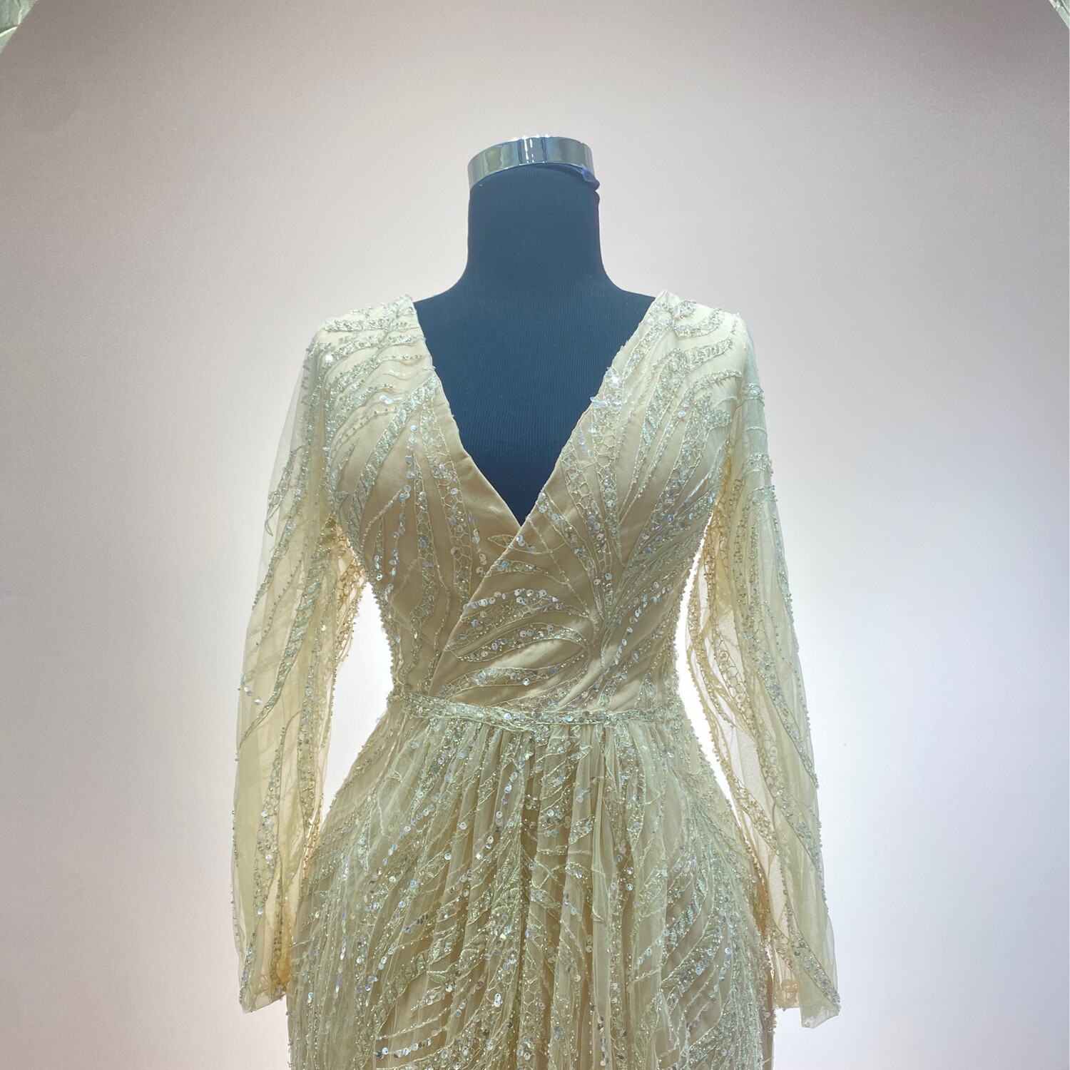 Vestido-Largo-Beige-Talla/42 HN038