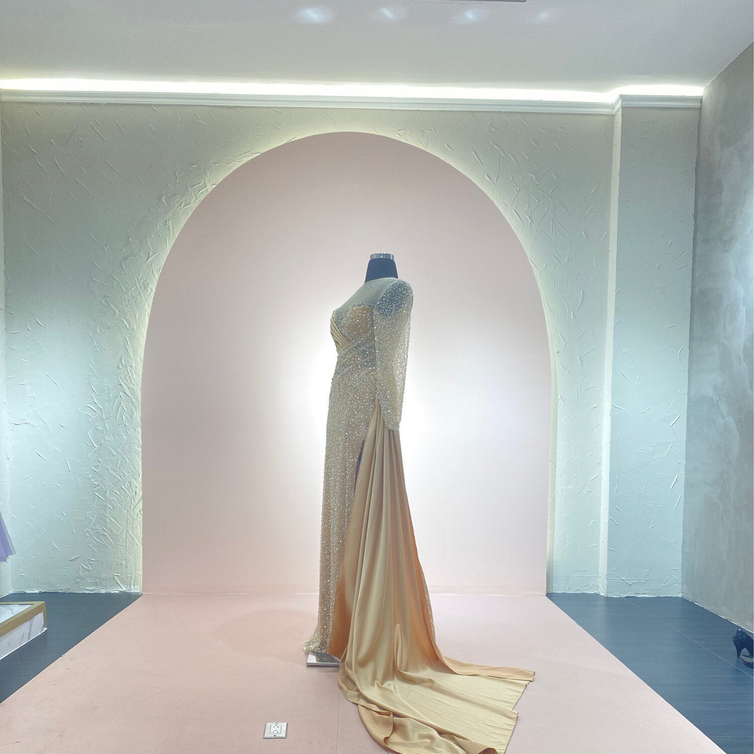 Vestido-Largo-white/NUDE-Talla/40 