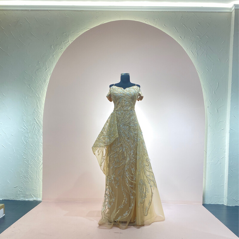 Vestido-Largo-Gold/NUDE-Talla/46 HHN034