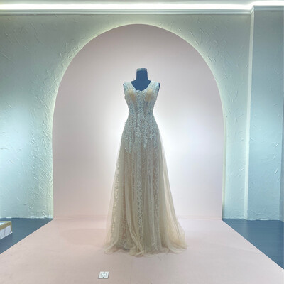 Vestido-Largo-NUDE-Talla/48 HN109L