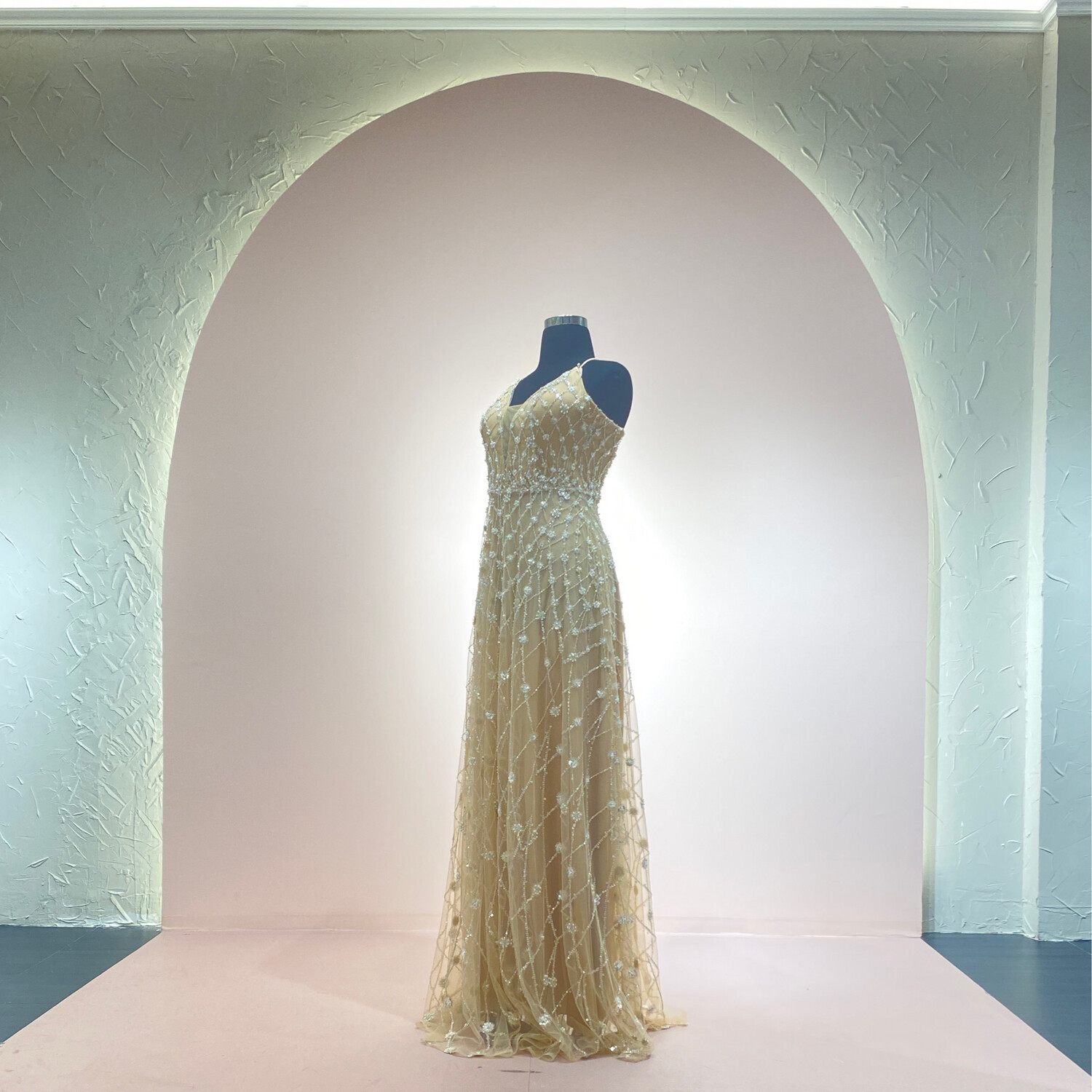 Vestido-Largo-white/NUDE-Talla/38 HN116