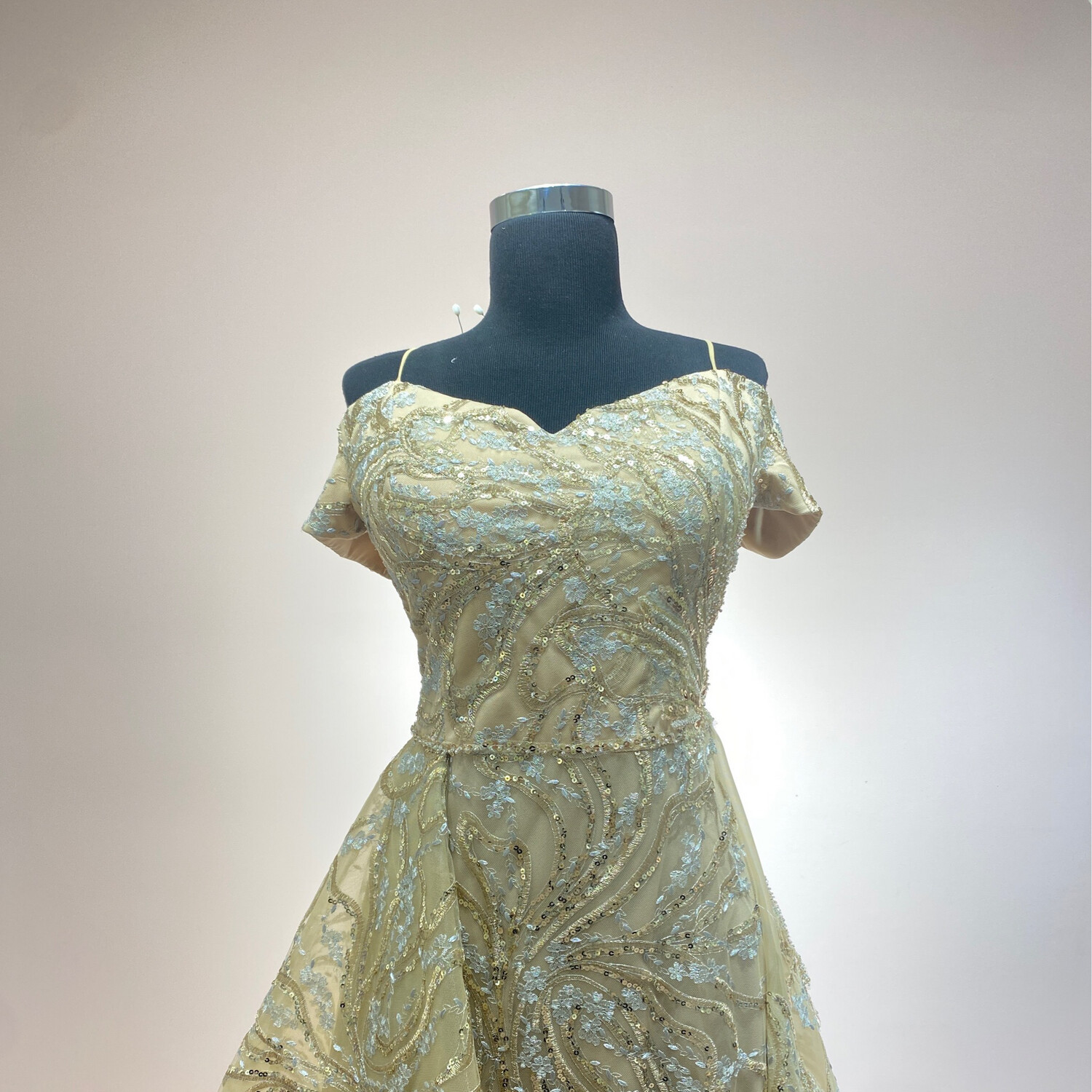 Vestido-Largo-Gold/NUDE-Talla/46 HHN034