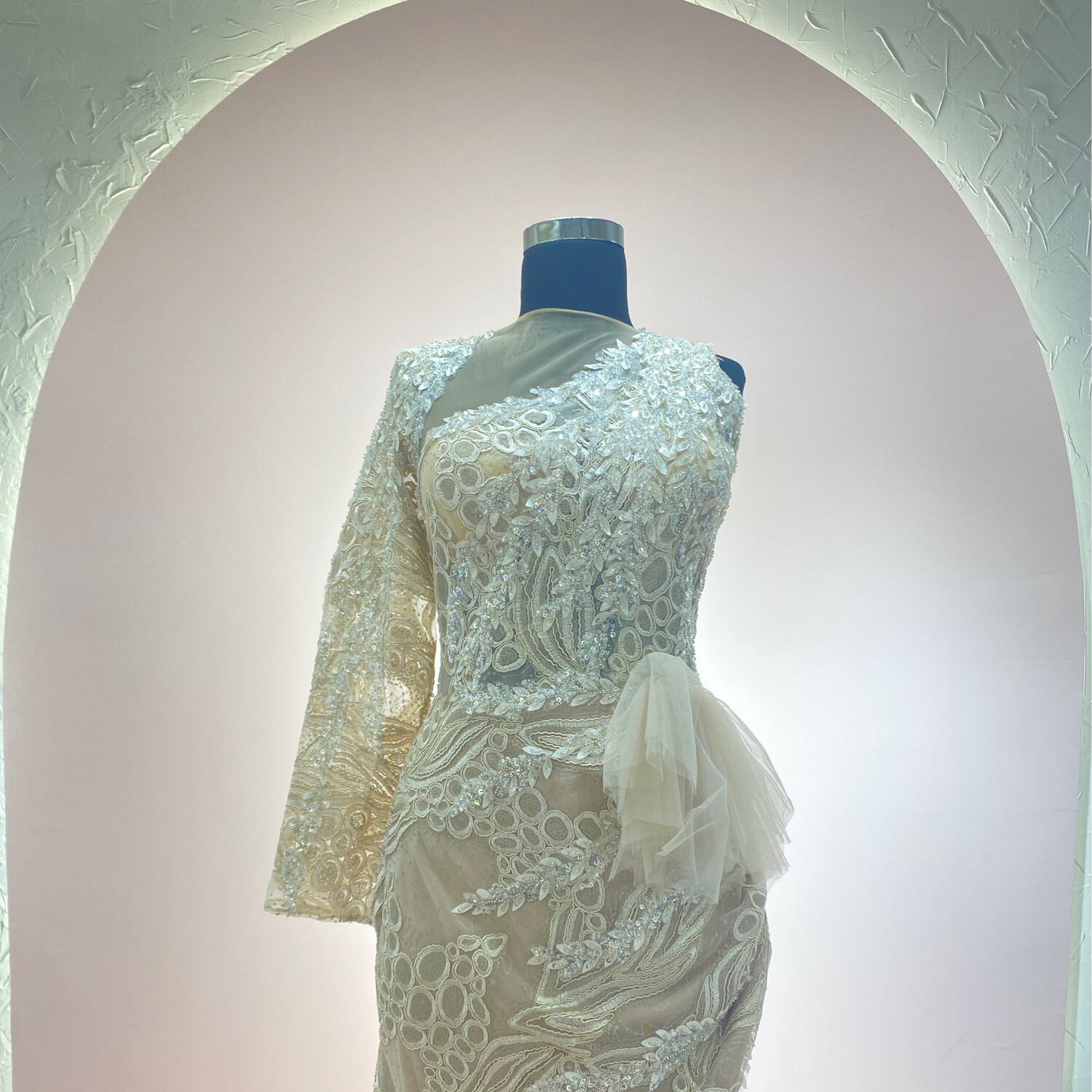 Vestido-Largo-Crema-Talla/46 HN136L