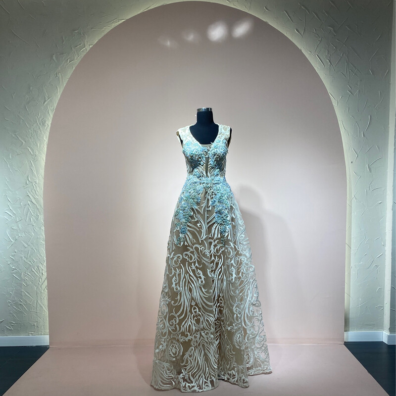 Vestido-Largo-Blanco-Talla/40  HN084