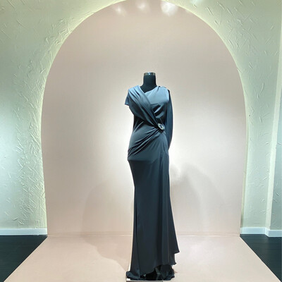 Vestido-Largo-Gris-Talla/40 MW2737-1
