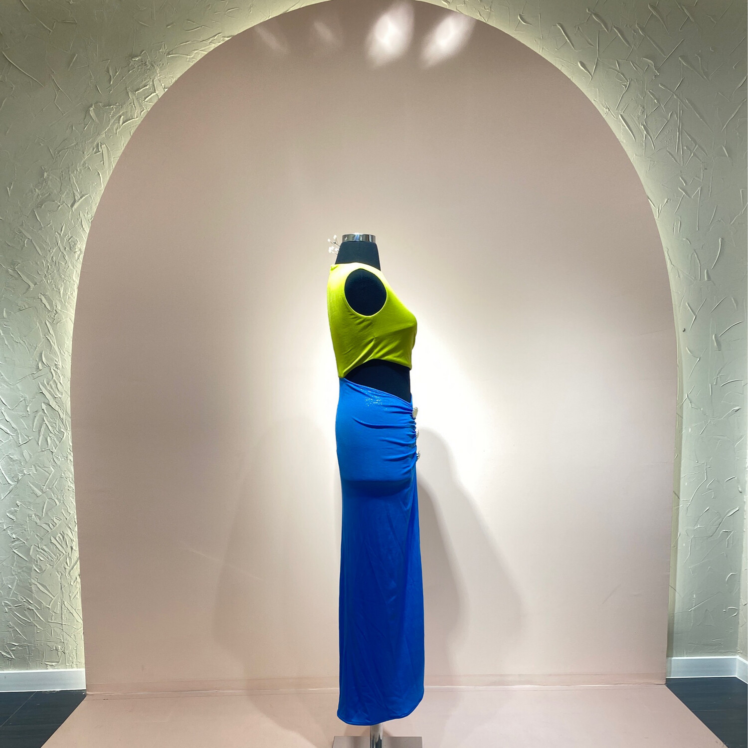 Vestido-MIDI-Verde/azul-Talla/38 MWS81-38