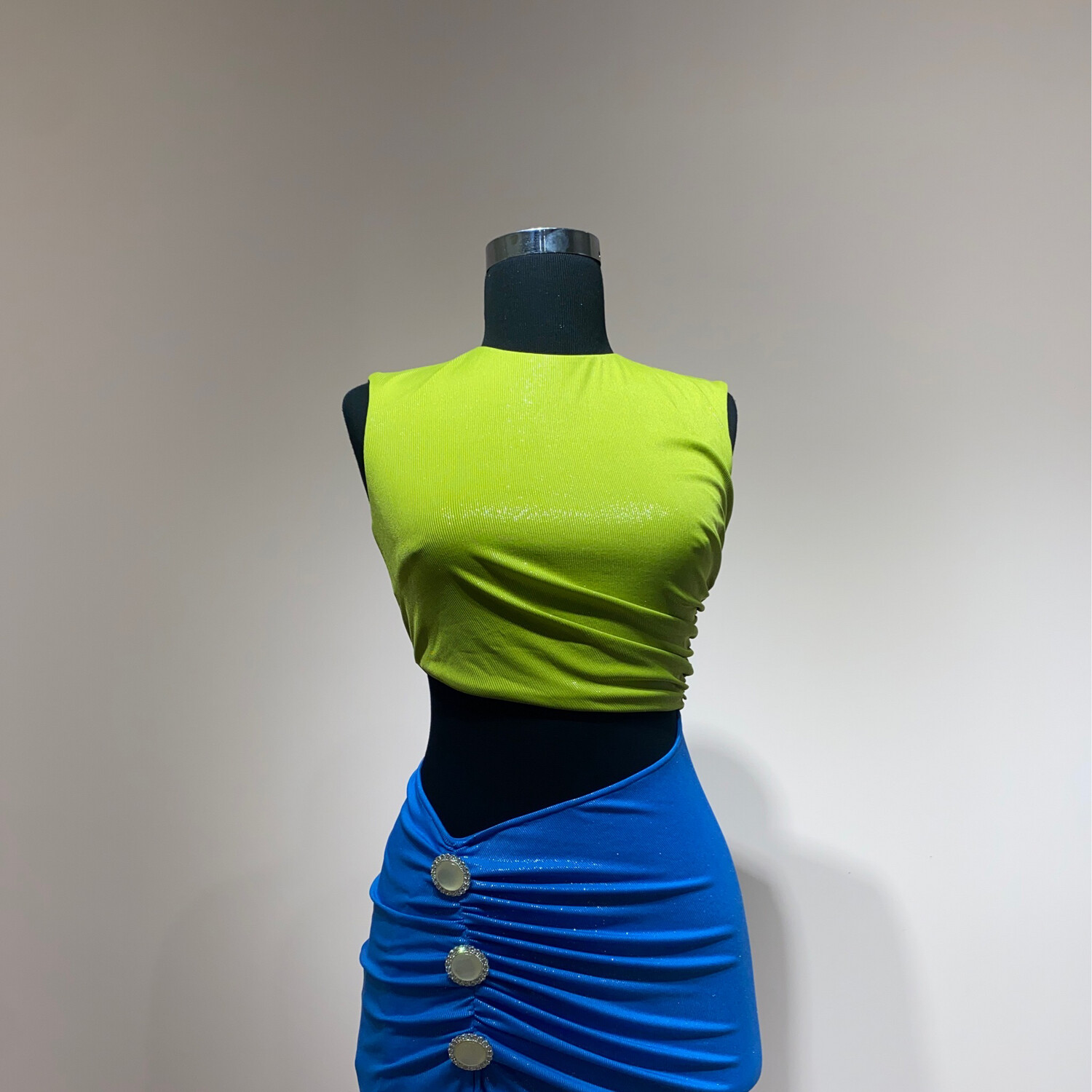 Vestido-MIDI-Verde/azul-Talla/38 MWS81-38