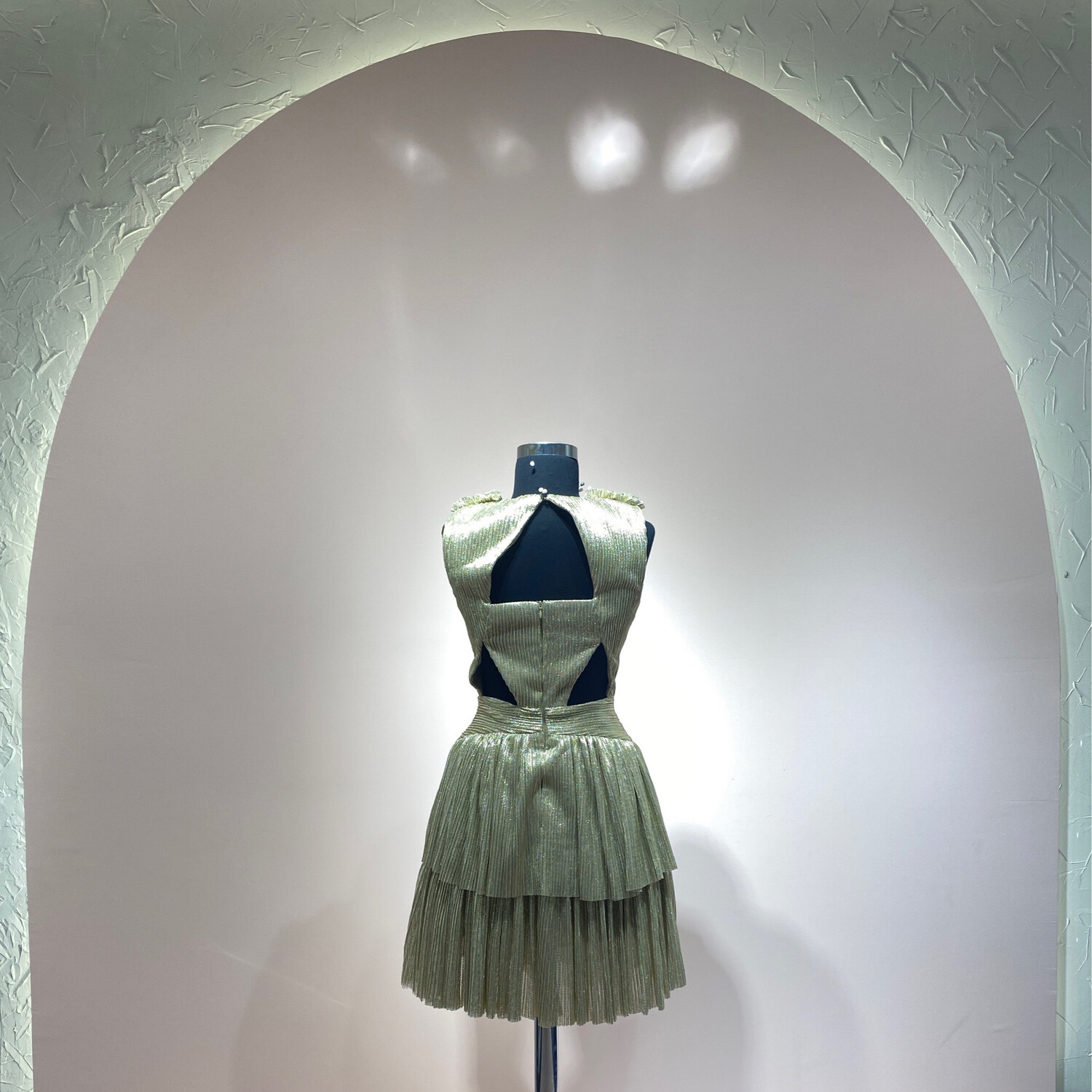 Vestido Largo,	Dorado	,Talla	40