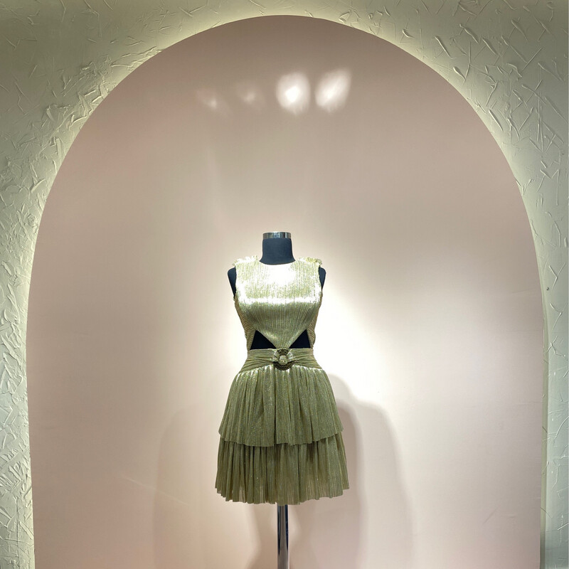 Vestido Largo,	Dorado	,Talla	40