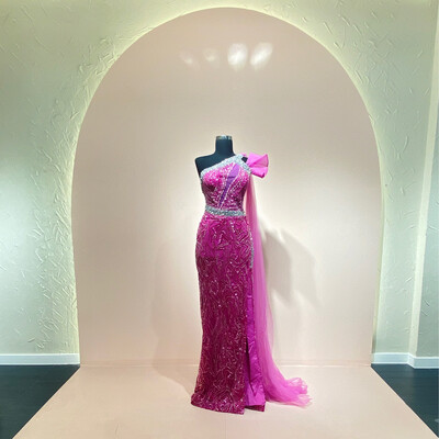 Vestido-Largo-Fucsia-talla/16 CW50293-16