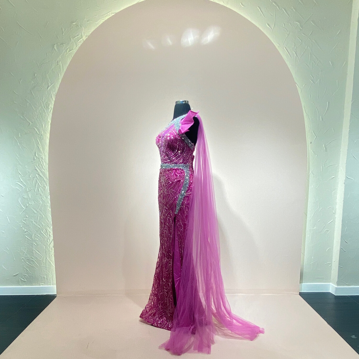 Vestido-Largo-Fucsia-talla/16 CW50293-16