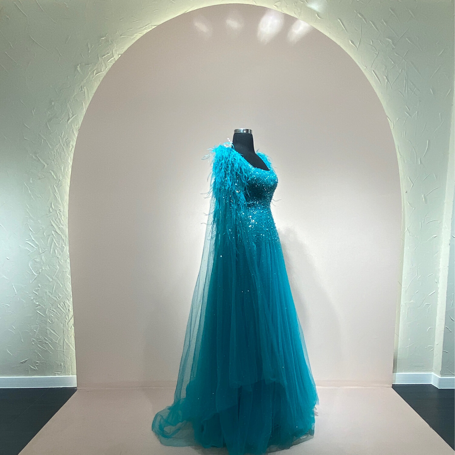 Vestido-Largo-turquesa-Talla/10 CW10403-10