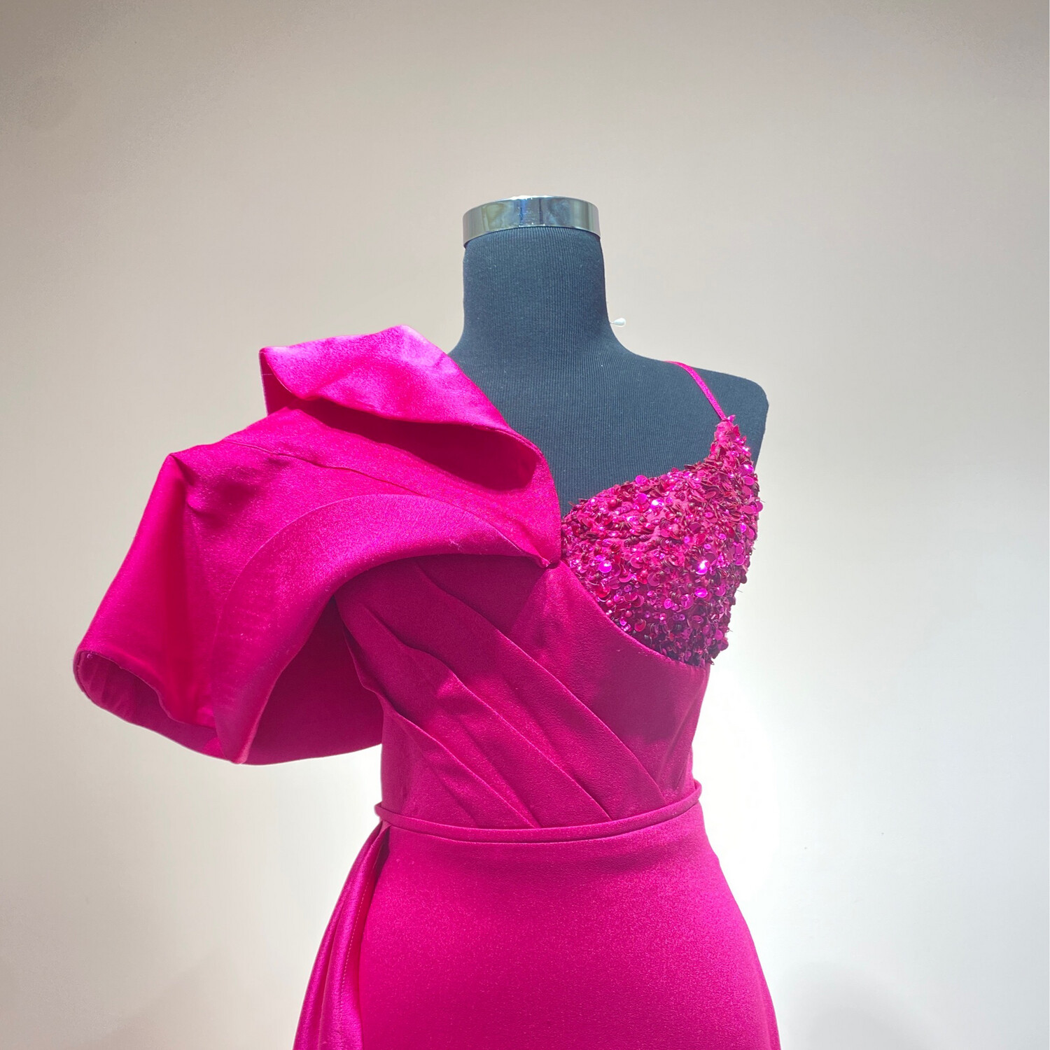 Vestido Largo,	Magenta 	,Talla	40