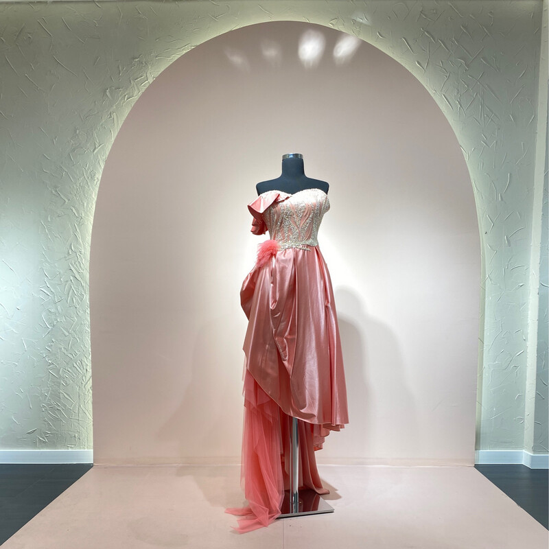 Vestido Largo,	Coral	,Talla	42