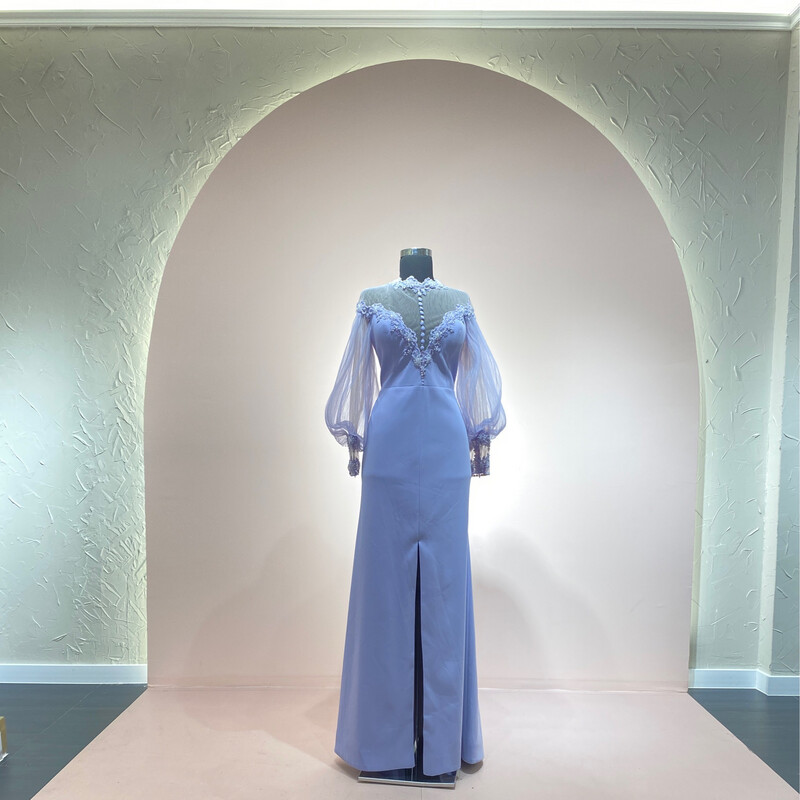 Vestido Largo,	Lila 	,Talla	46