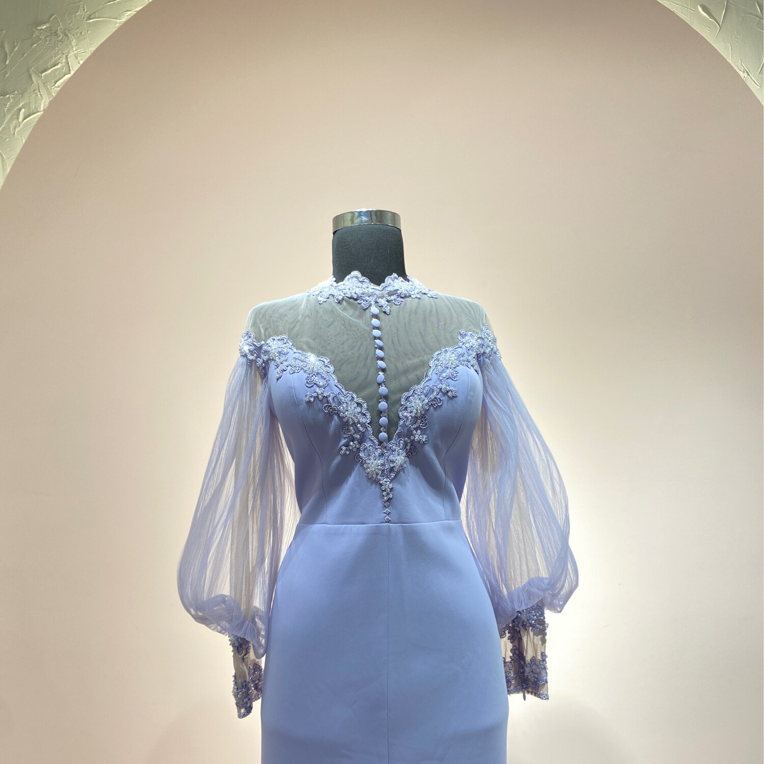 Vestido Largo,	Lila 	,Talla	46