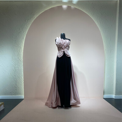 Vestido-Largo-Light pink/black-Talla/40 MWCR0030-40