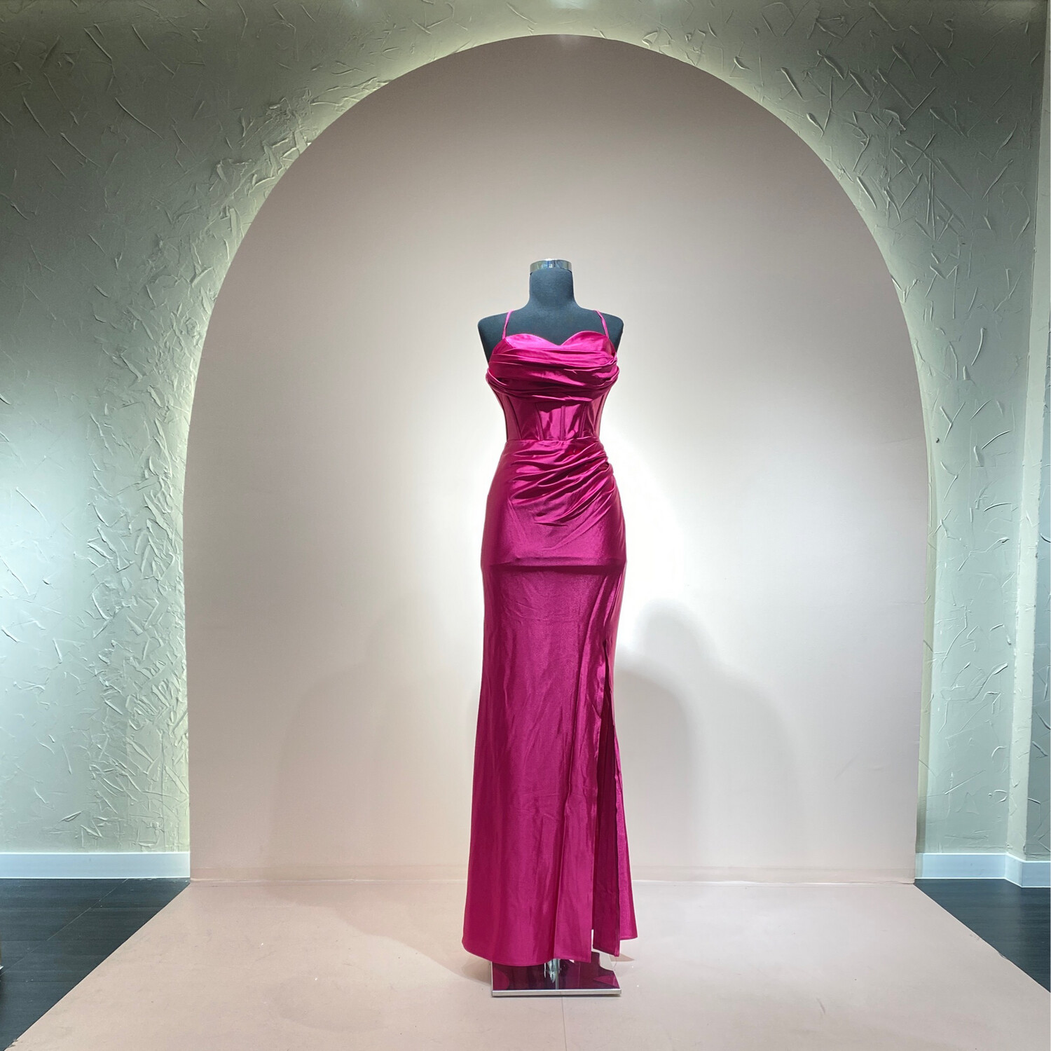 Vestido-Largo-Rosado-Talla/2 RE5118-2PINK