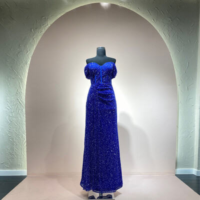 Vestido-Largo-Azul-Talla/2 RE5063-2AZUL