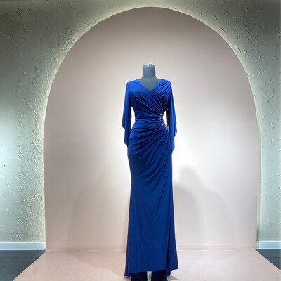 Vestido-Largo-Azul-Talla 6