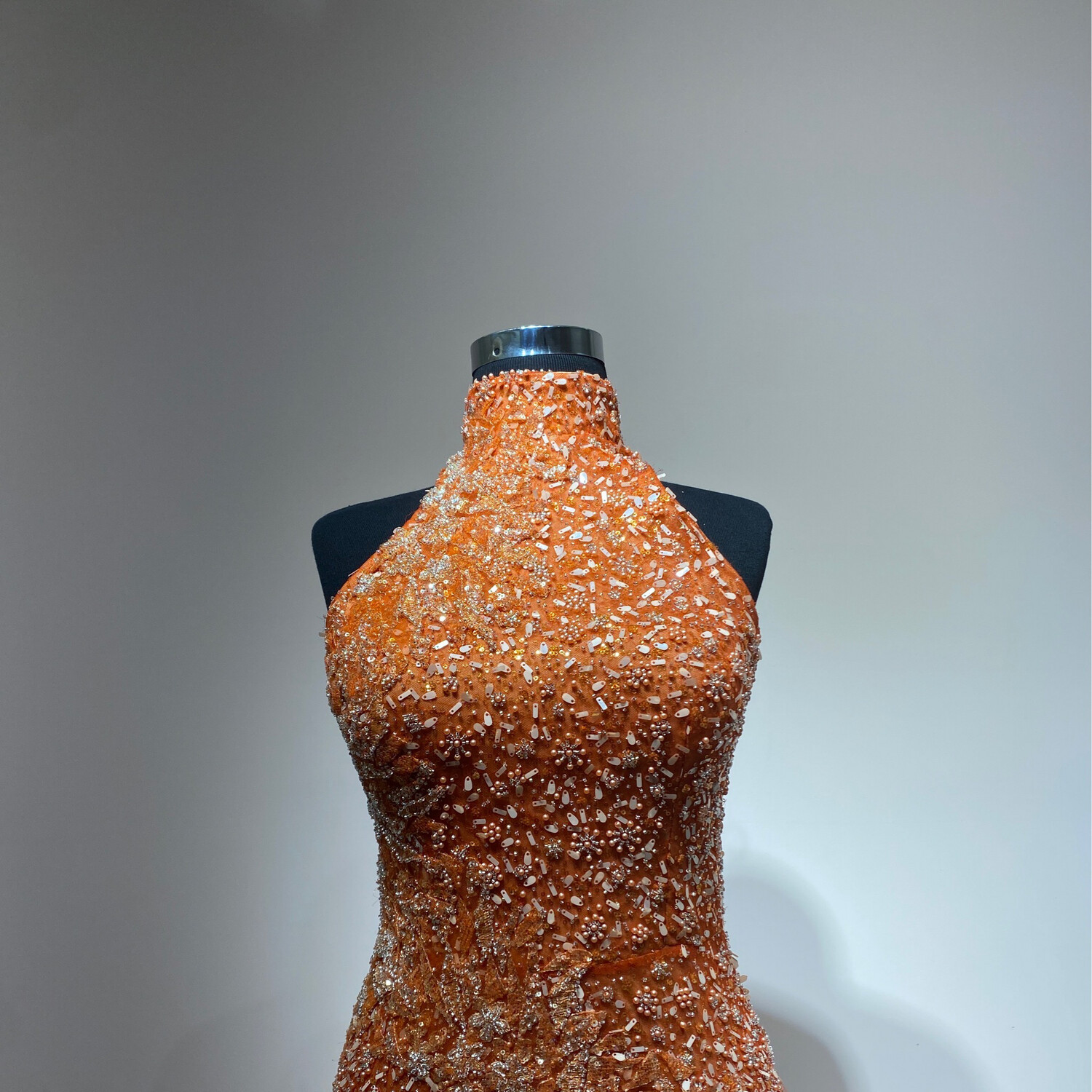 VESTIDO LARGO COLOR NARANJA TALLA 40/XS