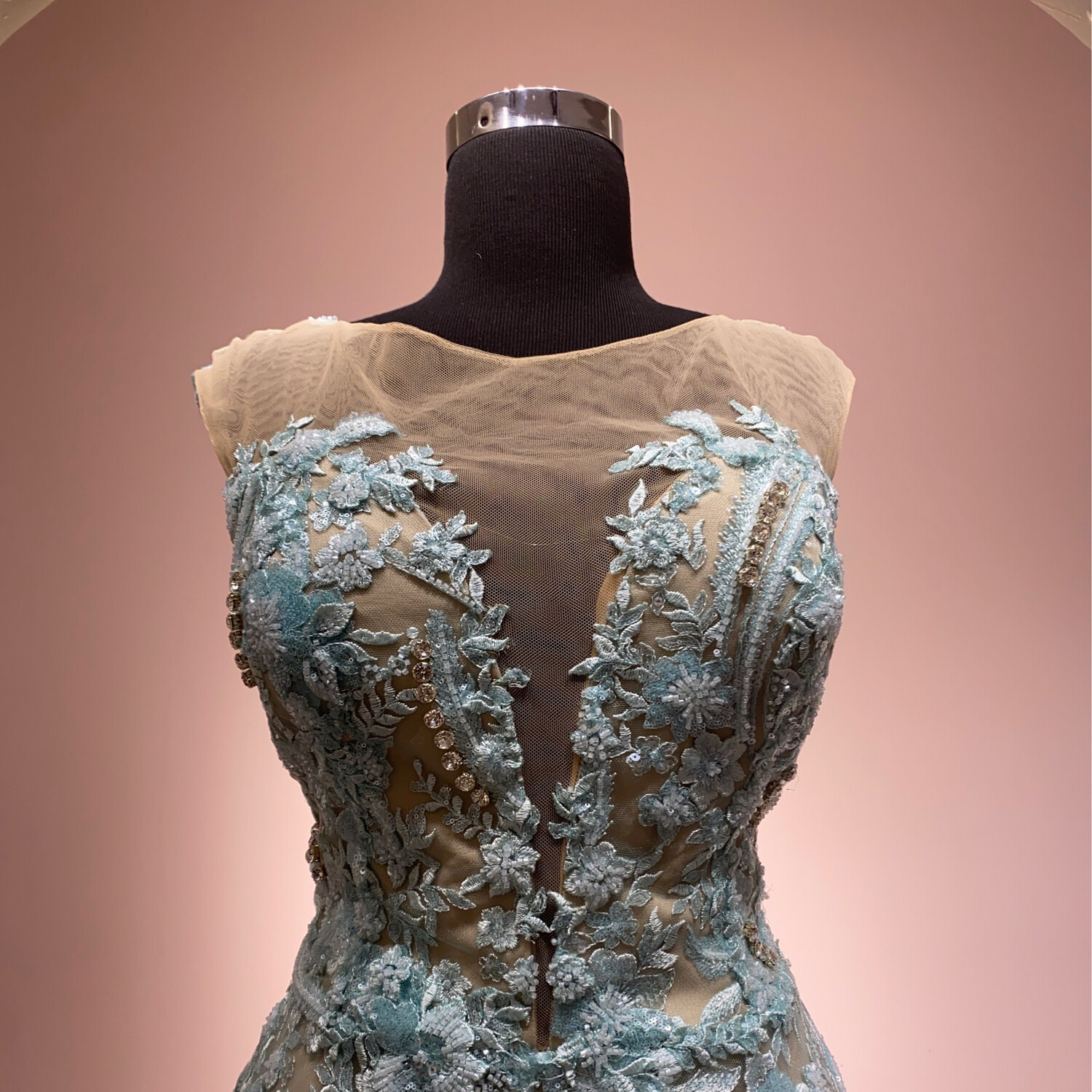 VESTIDO LARGO CORTE A CAÍDO TALLA 40/S COLOR MINT