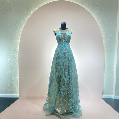 VESTIDO LARGO CORTE A CAÍDO TALLA 40/S COLOR MINT