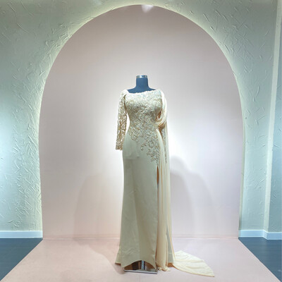 VESTIDO LARGO CORTE SIRENA TALLA 44/M COLOR GOLD