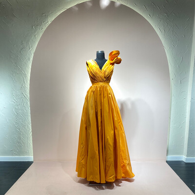 Vestido Largo,	Orange 	,Talla	38