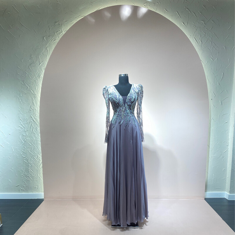 Vestido Largo,	Morado	,Talla	40