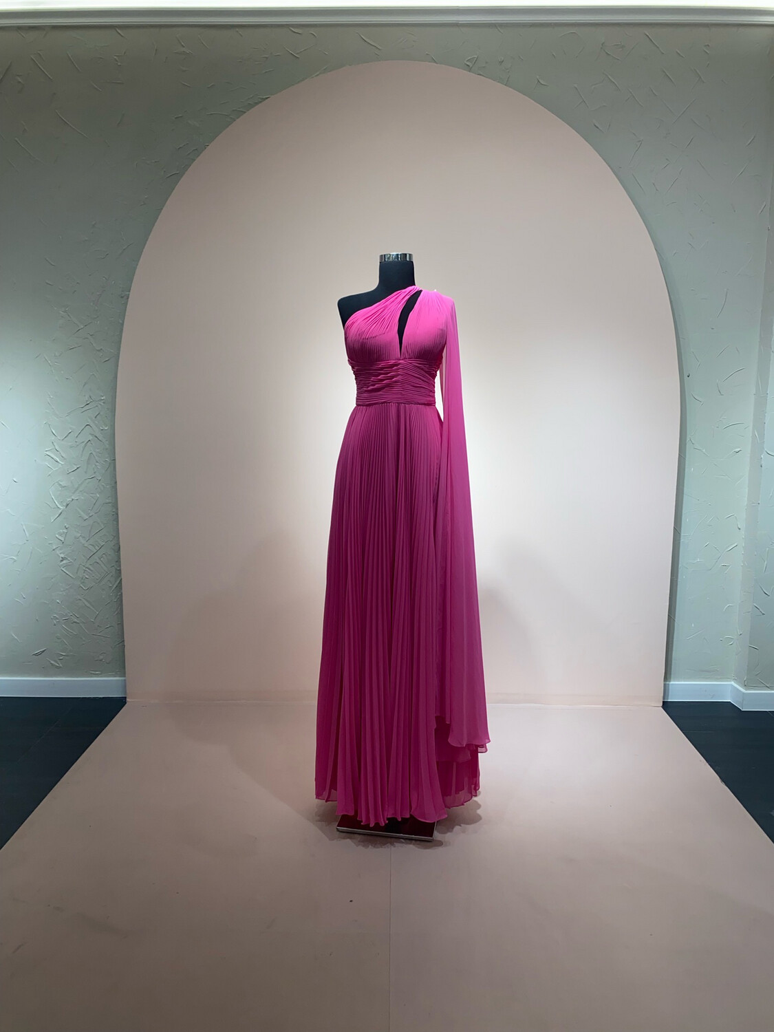 Vestido Largo plisado Rosado talla 14