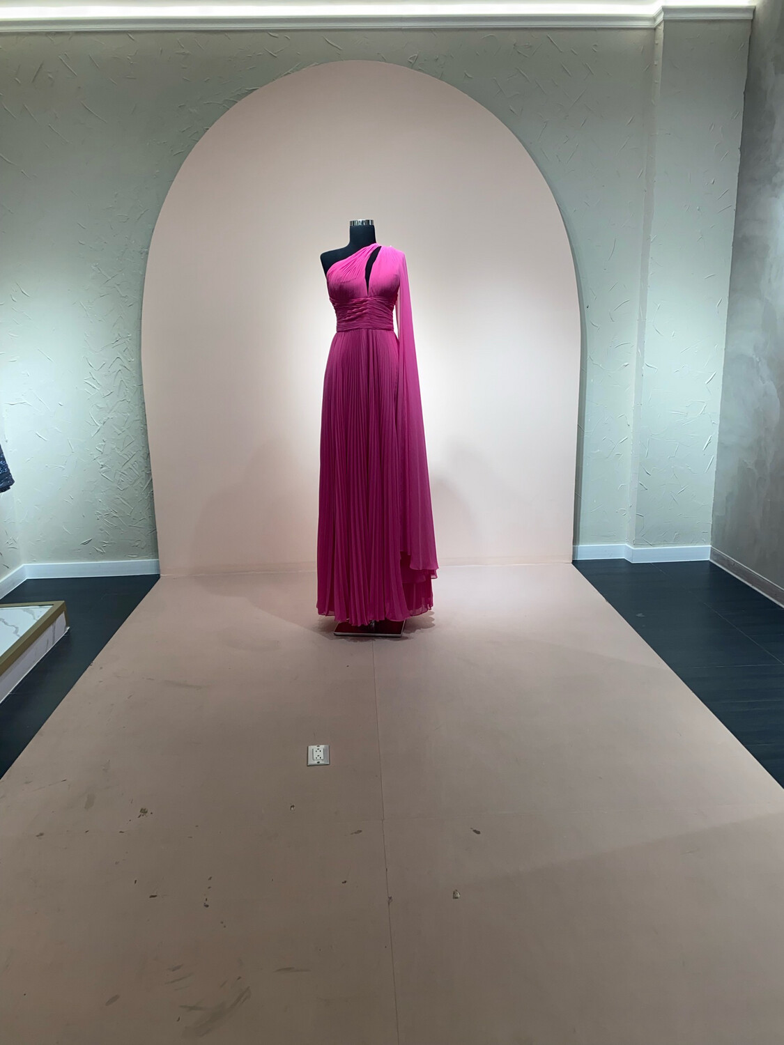 Vestido Largo plisado Rosado talla 14