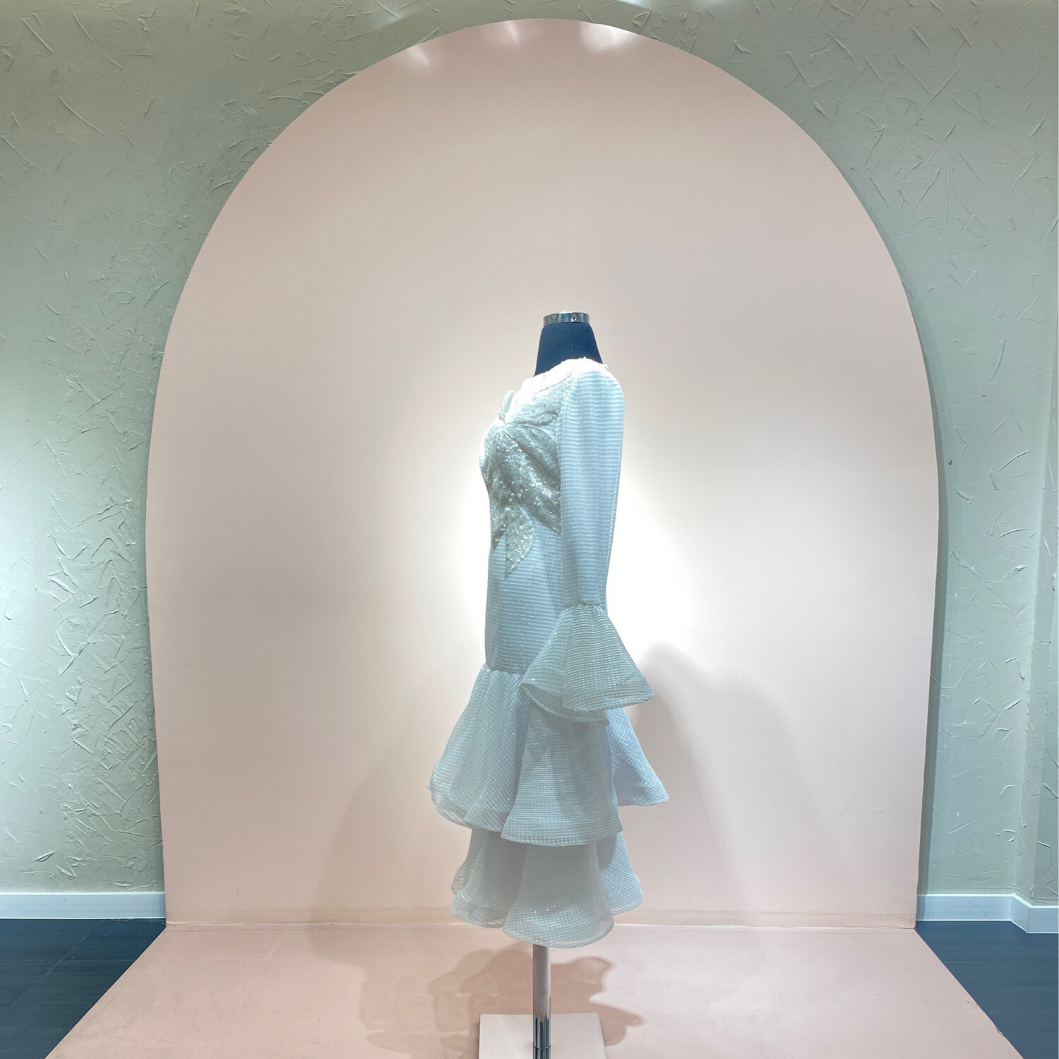 VESTIDO MIDI TALLA 12/S COLOR BLANCO