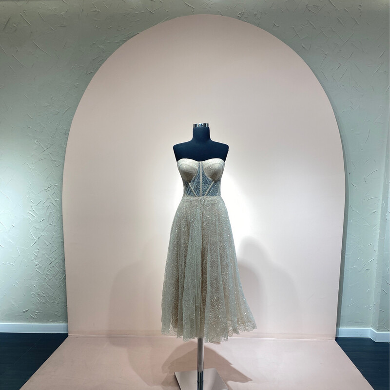 Vestido corte Midi - Rosado claro,  talla 44