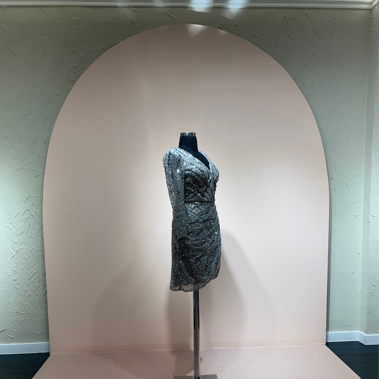 Vestido Largo,	Gris	,Talla	44